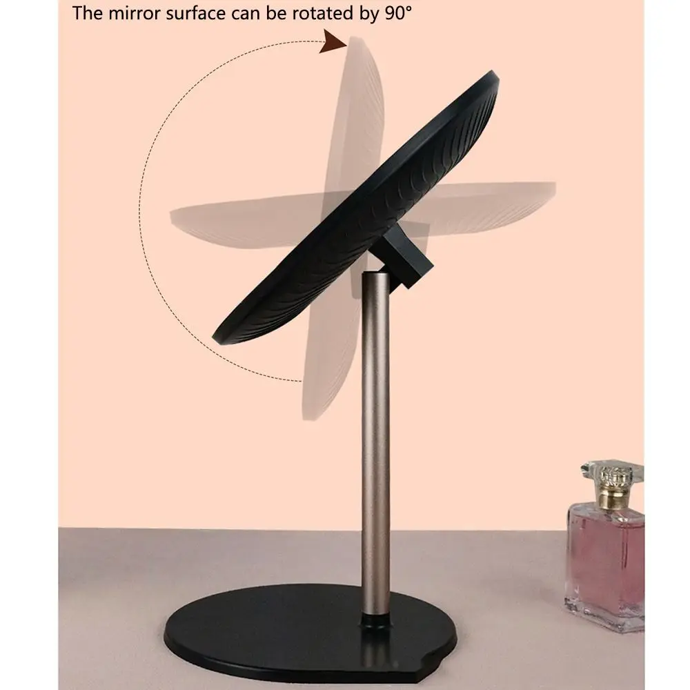 Specchio per trucco a LED regolabile Rotazione di luci a 3 colori Specchi cosmetici portatili Specchio cosmetico staccabile antiscivolo con luci