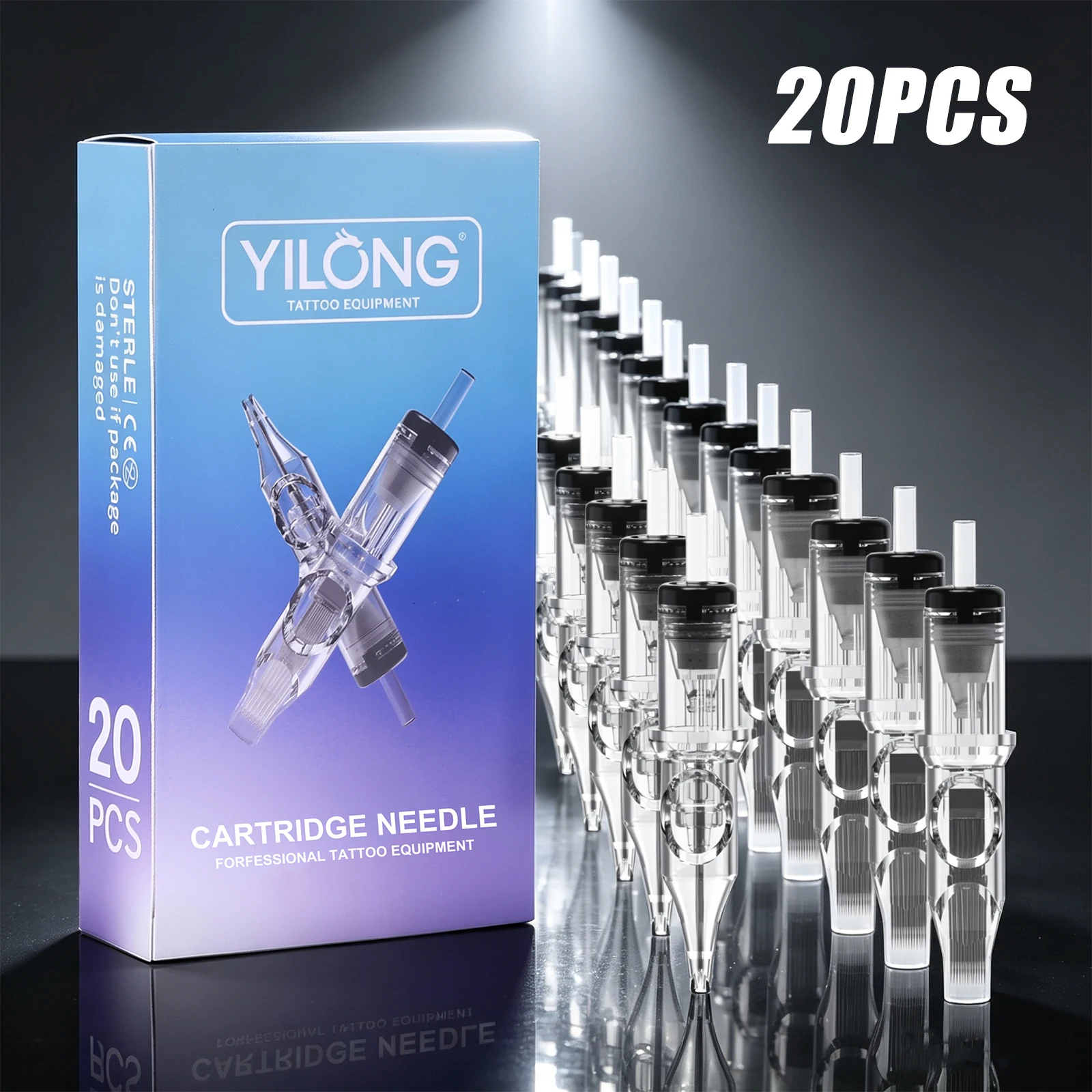 20/50PCS Transparent Tattoo Cartridge Needles RL RS M1 CM Disposable Sterilized Cartridge Needles for Tattoo Machine Pen Supply