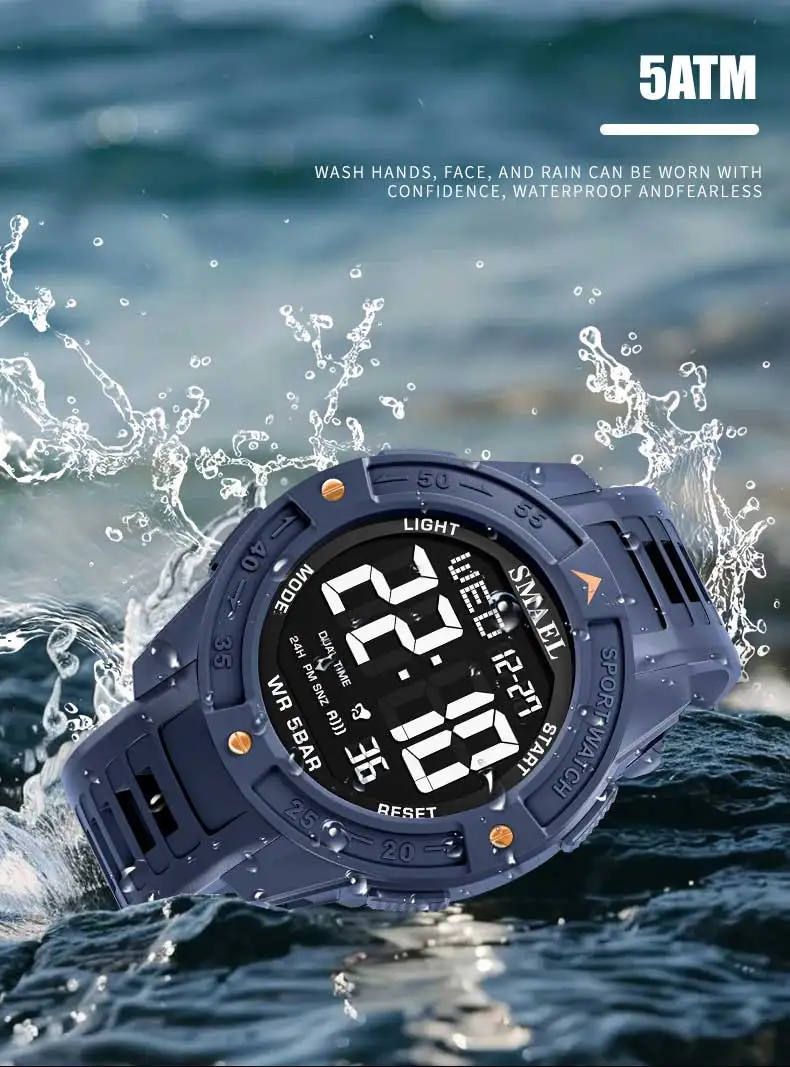 SMAEL Brand 8126 Waterproof Dropshipping Watch Alarm Clock Night Light Young Fashion Business Quartz Sport Wristwatches