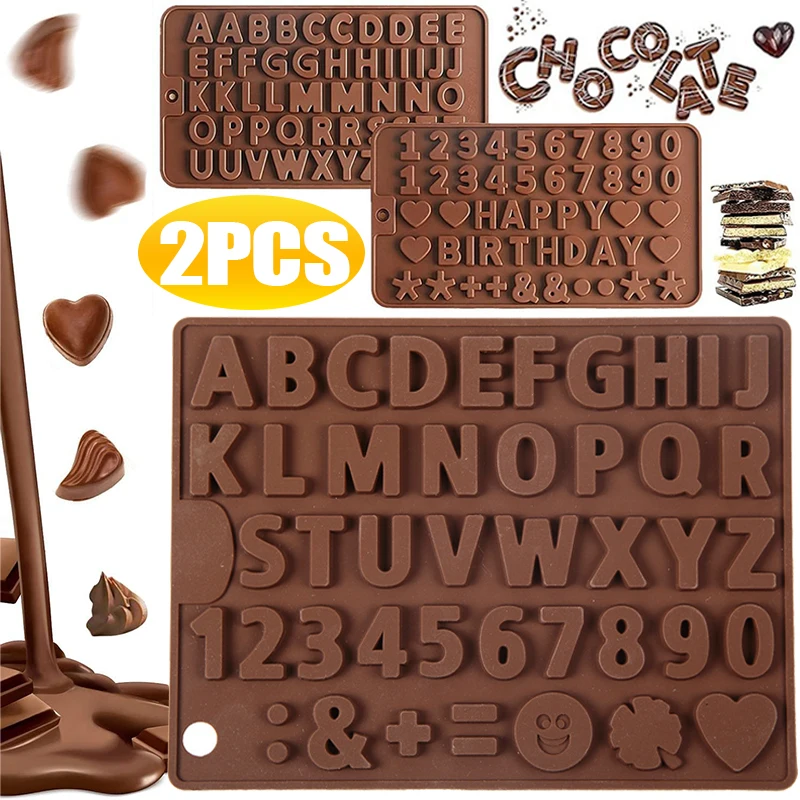 New Chocolate Silicone Mold 26 Alphabet Number DIY Fondant Patisserie Candy Cake Mould Baking Tools Kitchen Gadgets Accessories