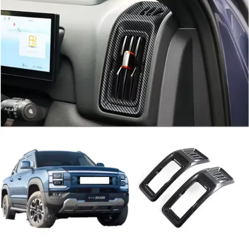 

Накладка на рамку бокового воздуховода кондиционера из АБС-пластика под карбон для BYD Shark 2024 2025, аксессуары для интерьера