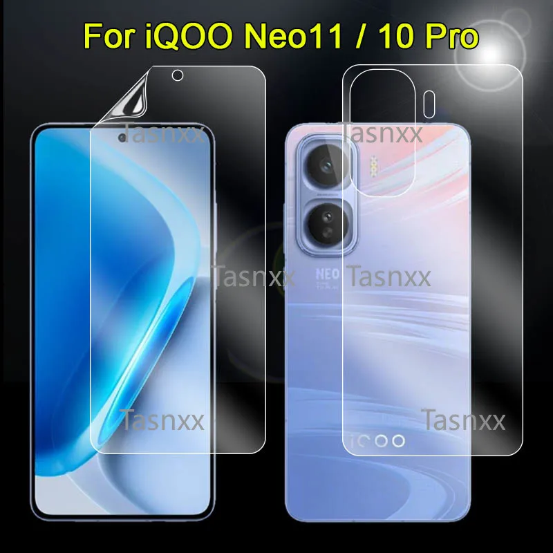 

Передняя и задняя мягкая пленка из ТПУ для iQOO Neo11 Neo10 R Pro Plus, ультра прозрачная защита от царапин, полное покрытие, защитная пленка для экрана - не стекло