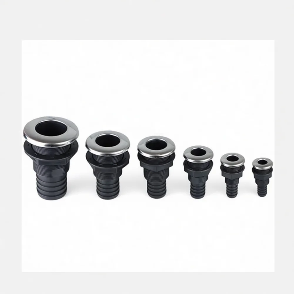 ABS Plastic Marine Scupper Stainless Steel Cover Boat Thru Hull Drain Fitting For Yacht RV Exterior Drainage Parts