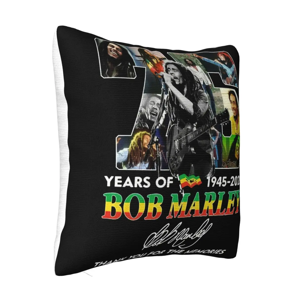 75 Year Of 1945 2020 Bob Marley Singed Thank For Fan Music Gifts S 5Xl Trend Brand Best Selling 2021 Pillow Case