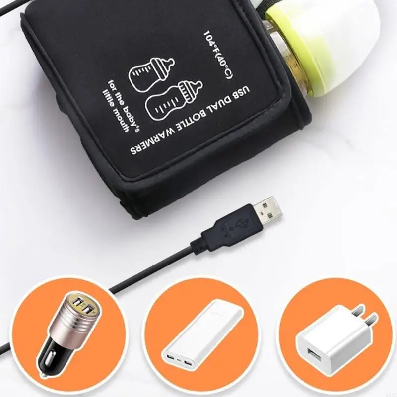 

Чехол для детской бутылочки для кормления с быстрым нагревом, USB-подставка для переноски, двойной подогреватель бутылочек, 4XBC