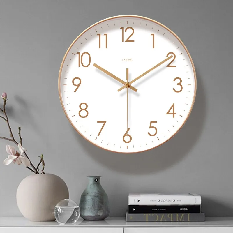 Premium Date Month Wall Clock Nordic Display Round Design Luxury Wall Clock Living Room Modern Horloge Murale Aesthetic Room