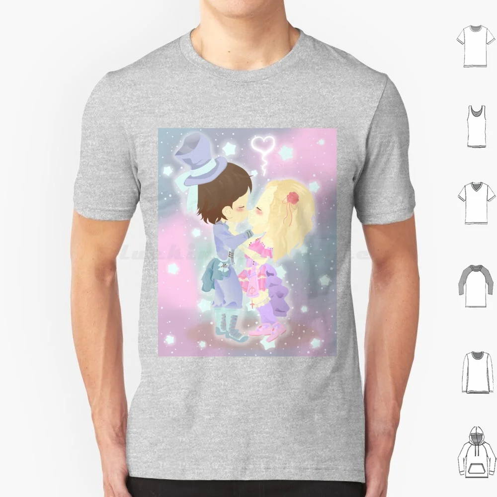 

Chibi Love T Shirt 6xl Cotton Cool Tee Kawaii Boyfriend Girlfriend Cute Kissing Pastel Adorable Costume Cup Chibi Anime Tablet