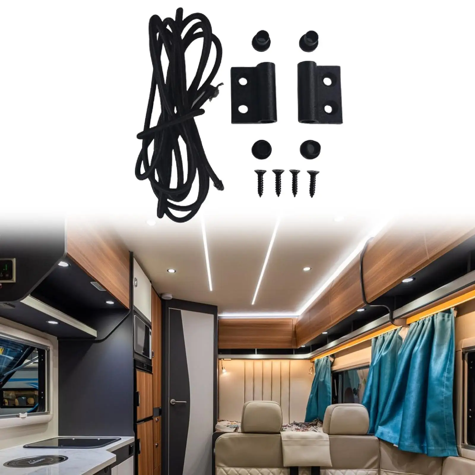 RV Hanging Cabinet Rope with Mounting Hardware Practical Convenient Complete Set for RV Accessories Yachts Boat Campers