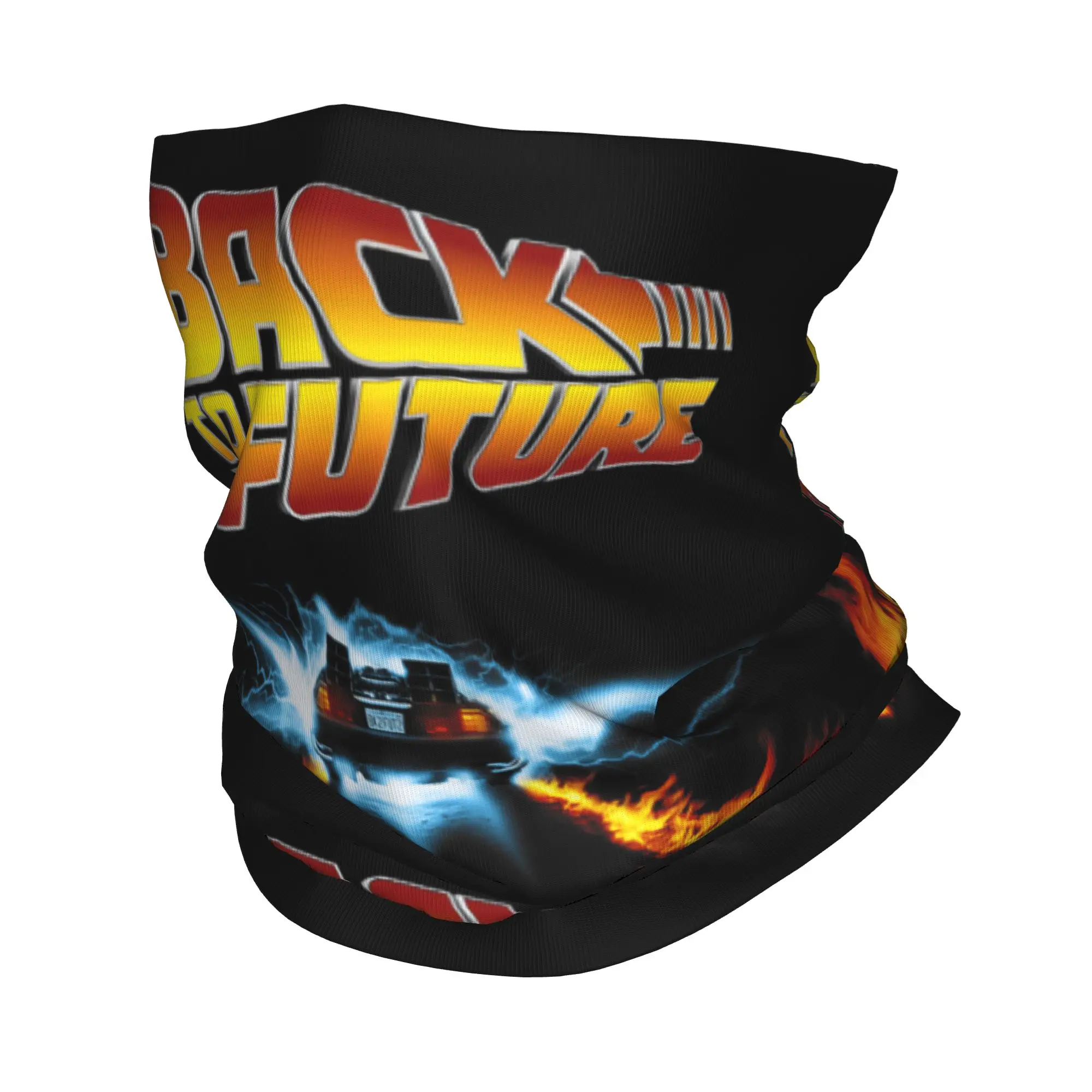 Movies Race Cars Back To The Future Bandana Winter Neck Warmer Women Windproof Wrap Face Scarf for Hiking  Gaiter Headband