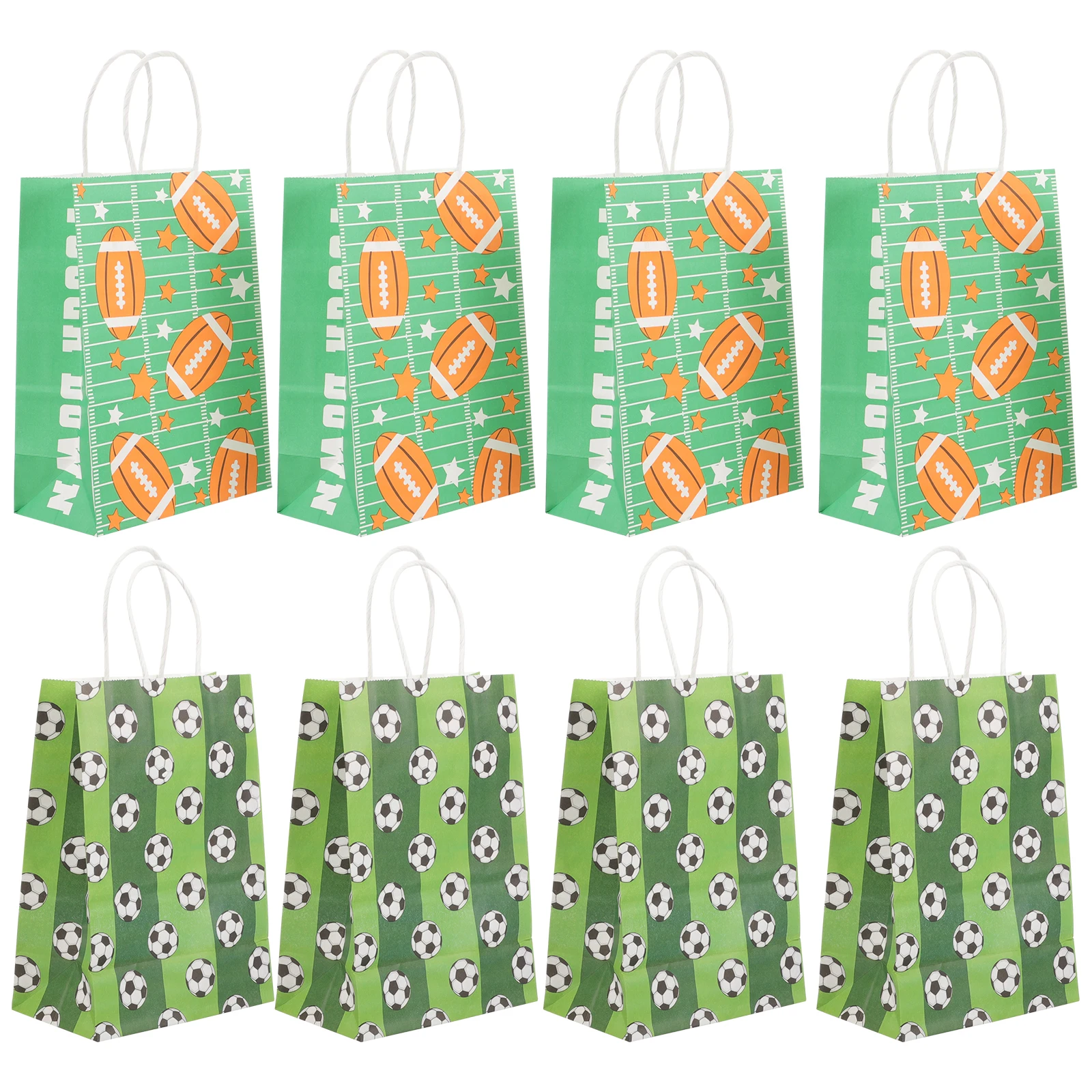 

10pcs Football 37- 41Green Sports Gift for Boys Birthday Decorations Kraft Paper Candy Gift Bags For Shop Bags