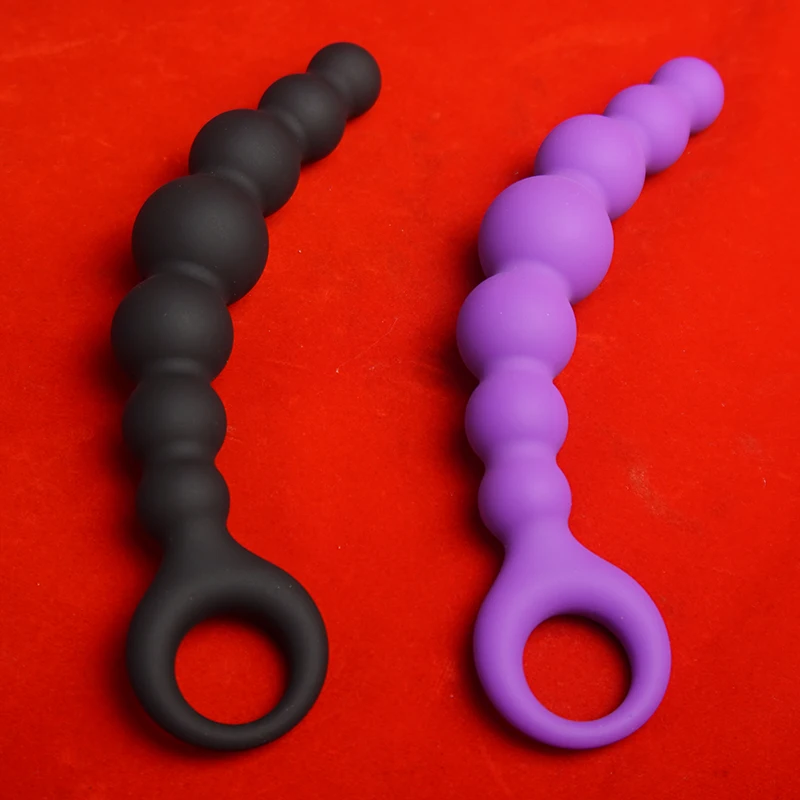 Beaded Anal Prober Beads,Silicone Curved Anus Butt Plugs,Firm-yet-flexible Analplug Buttplug Butplug,Sex Toys for Couples