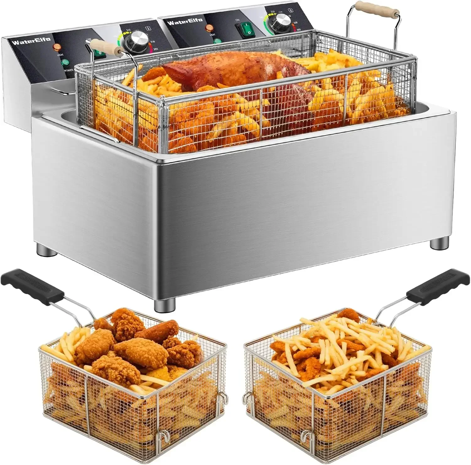 

Bestsellerelectric turkey fryer Commercial deep fryer with basket 3600W27.4QT with timer26L deepen deep fryer Variable twin cyli