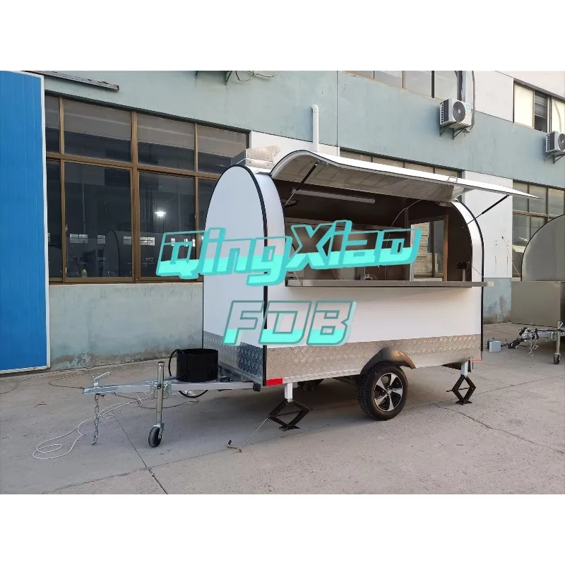 Mobile Outdoor Pizza Oven Trailer Concession Travel Kitchen Dining Car Fully Equipped Commercial Catering Trailer FOB China 220V