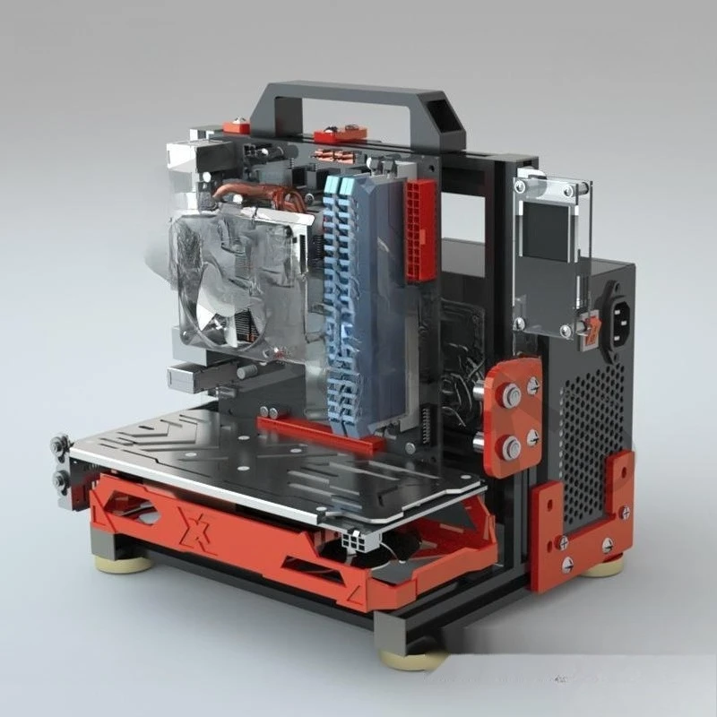 

Transparent chassis personalized mini open API open water cooling rack simple vertical creative