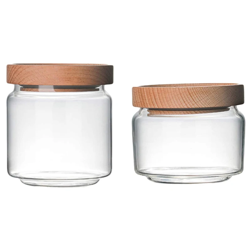 Promotion! Glass Storage Jar Transparent Glass Food Storage Jar Kitchen Coffee Spice Storage