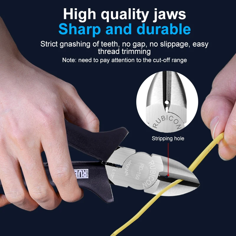 Alicates de corte Diagonal para electricistas, herramienta de pelado de cables, cortador lateral, pinza de Cable, herramientas manuales de reparación DIY
