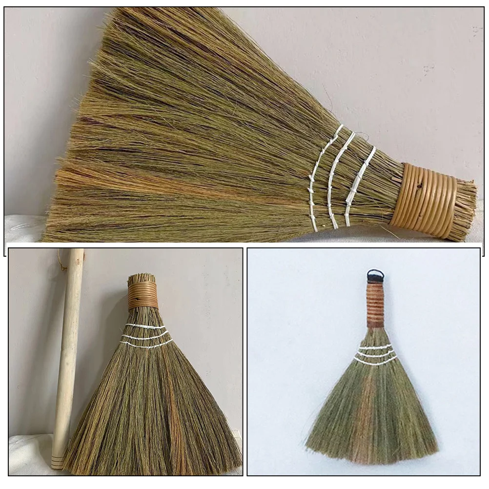 

2Pcs Broom Hand Woven Fiber Floor Cleaner for Home Kitchen Desktop Cleaning Multifunctional Household Broom