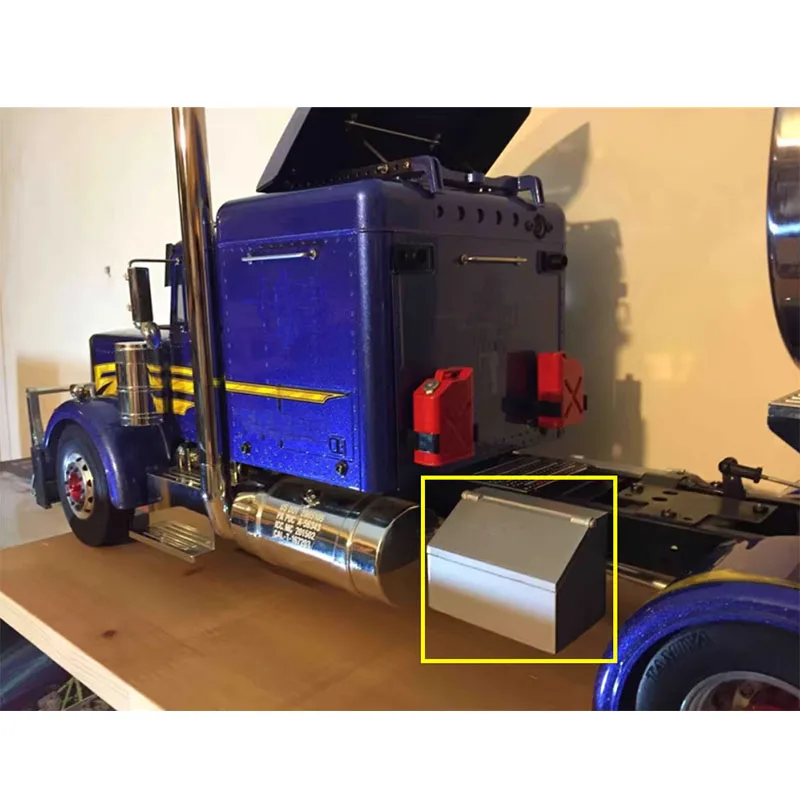 Plastic Simulation Black Toolbox Side Bags for 1/14 Tamiya RC Truck King Diy Parts