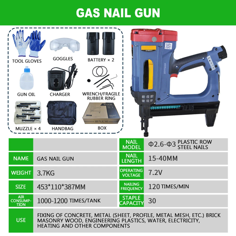 Gas Nail Gun Cement  Nail Gun Special Gun Woodworking Concrete Door And Window Wire Groove Fixed Artifact