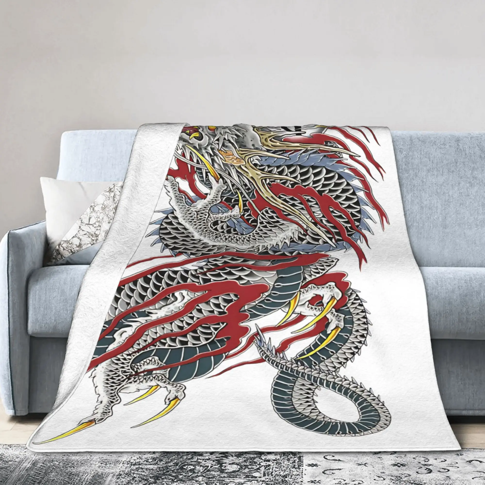 Kiryu Kazuma Knitted Blanket Like a Dragon Yakuza Game Wool Throw Blanket Summer Air Conditioning Decor Soft Warm Bedspreads
