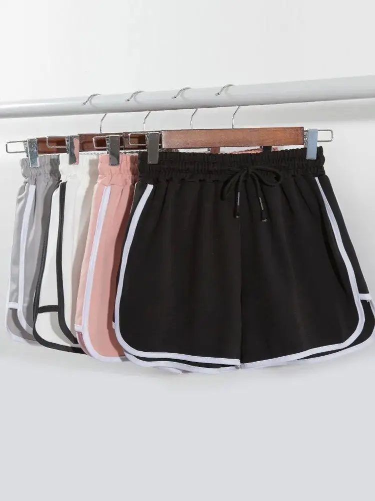 سراويل نسائية كاجوال فضفاضة مناسبة للرياضات الرياضية بخصر عالٍ في الشارع، مجموعة صيفية واسعة الساق