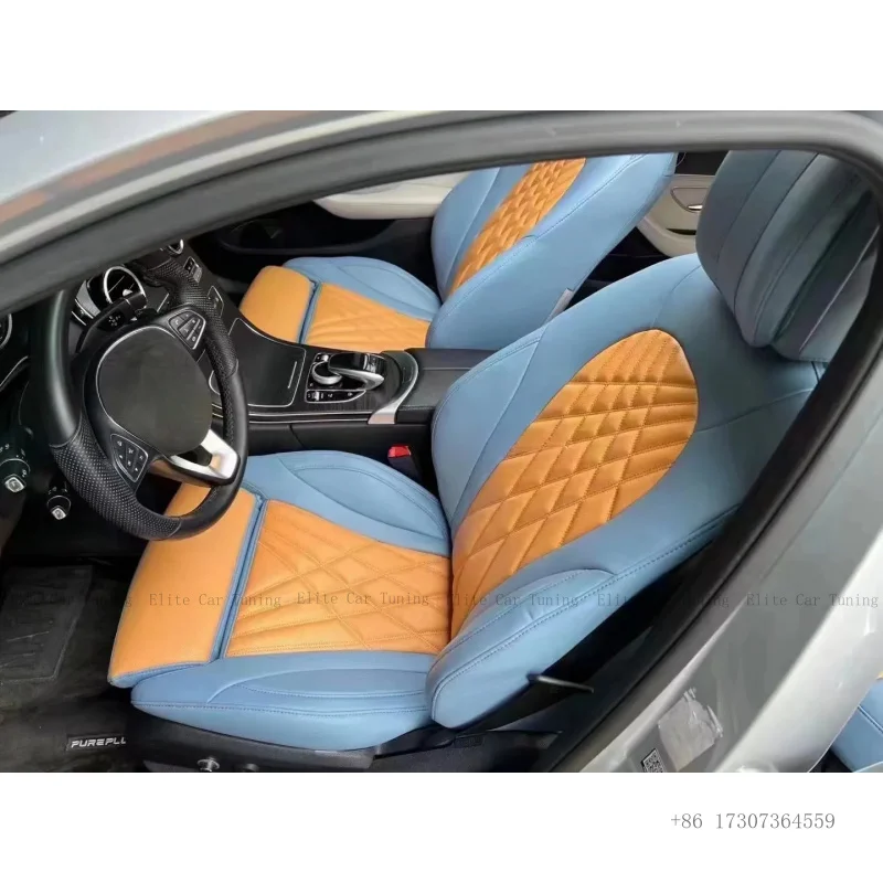 200 Series Hiace S-GL Black PU Leather Protector Interior Accessory Luxury Car Seat Cover Full Set High Quality for Toyota