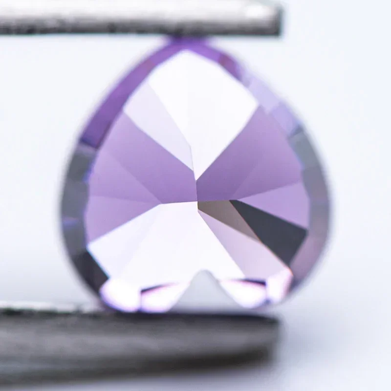 

Cubic Zirconia Rose Purple Color Crushed Ice Cut Heart Shape Charms Beads for DIY Jewelry Making Rings Materials No Certificate