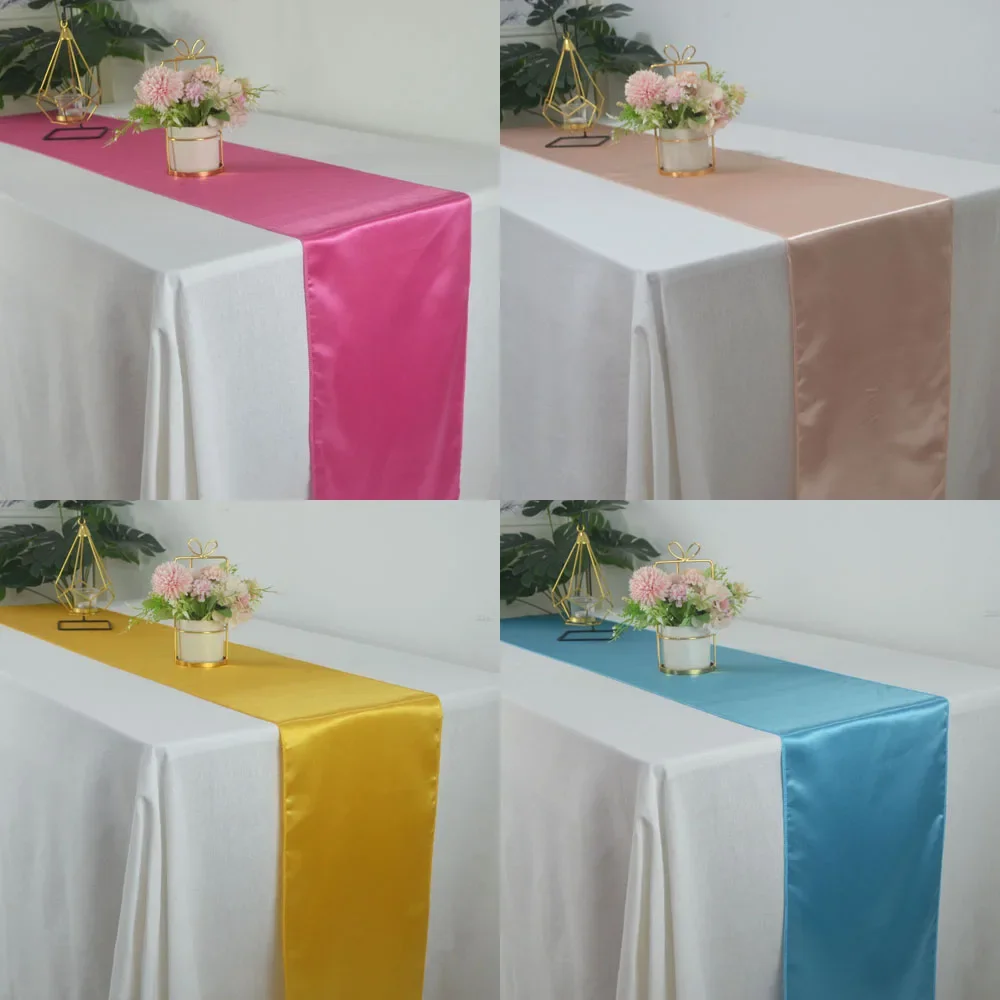 5pcs Satin Table Runner Wedding Party Decoration 12x71