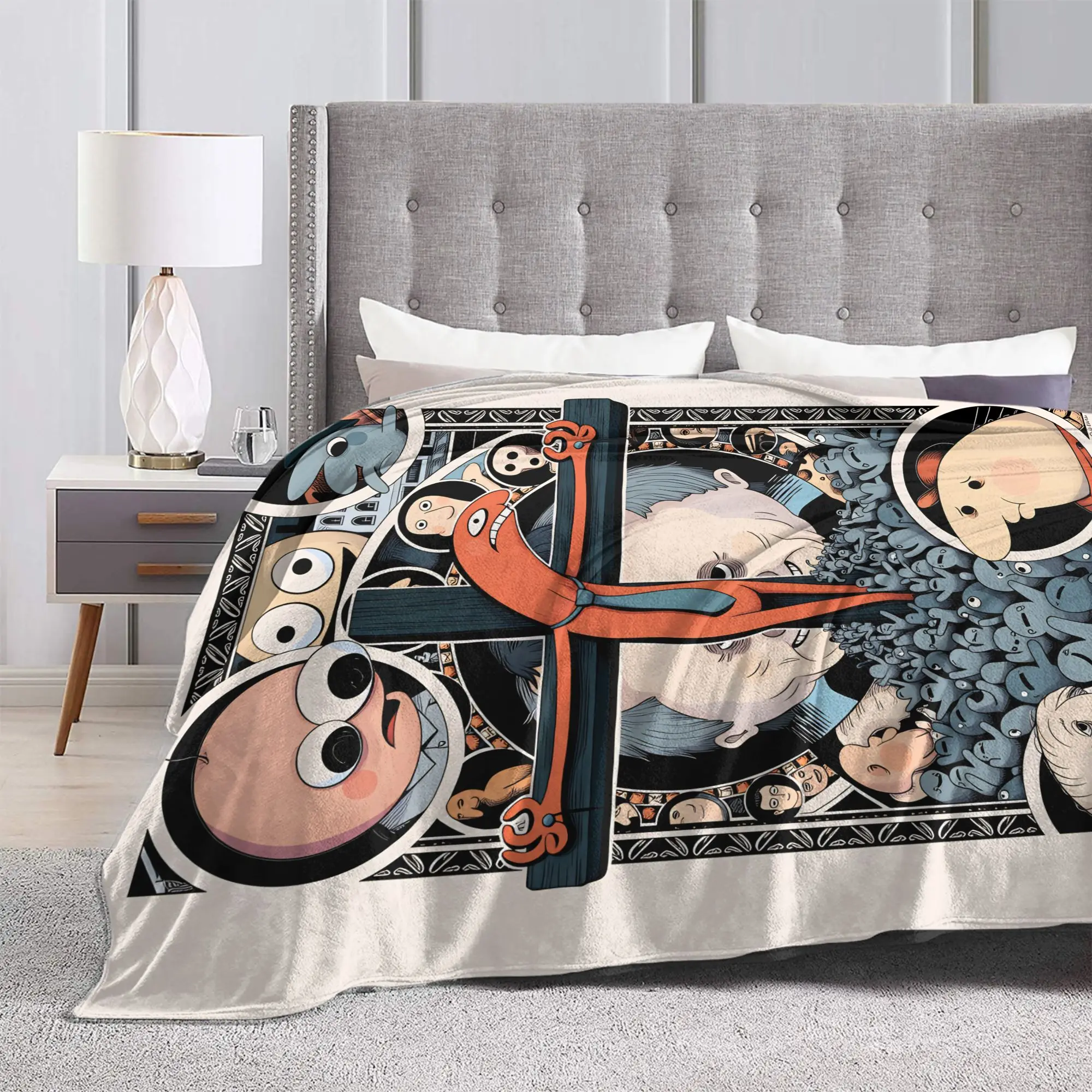 يبتسم الأصدقاء بيم وتشارلي بطانية قطيفة الفتيات الفتيان الفانيلا رمي بطانية للأريكة سرير دافئ مخصص لتقوم بها بنفسك جودة المفرش #4