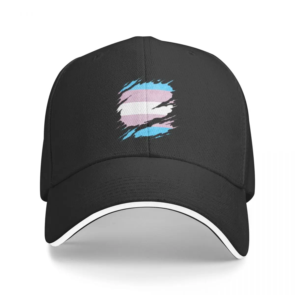 

Transgender Pride Flag Ripped Reveal Racerback A Baseball Caps Hat