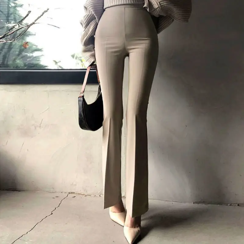 Korean Spring and Autumn New Temperament Slim-fitting Legs Korean Version High Waist Commuting Versatile Slim Women Pants ZT343