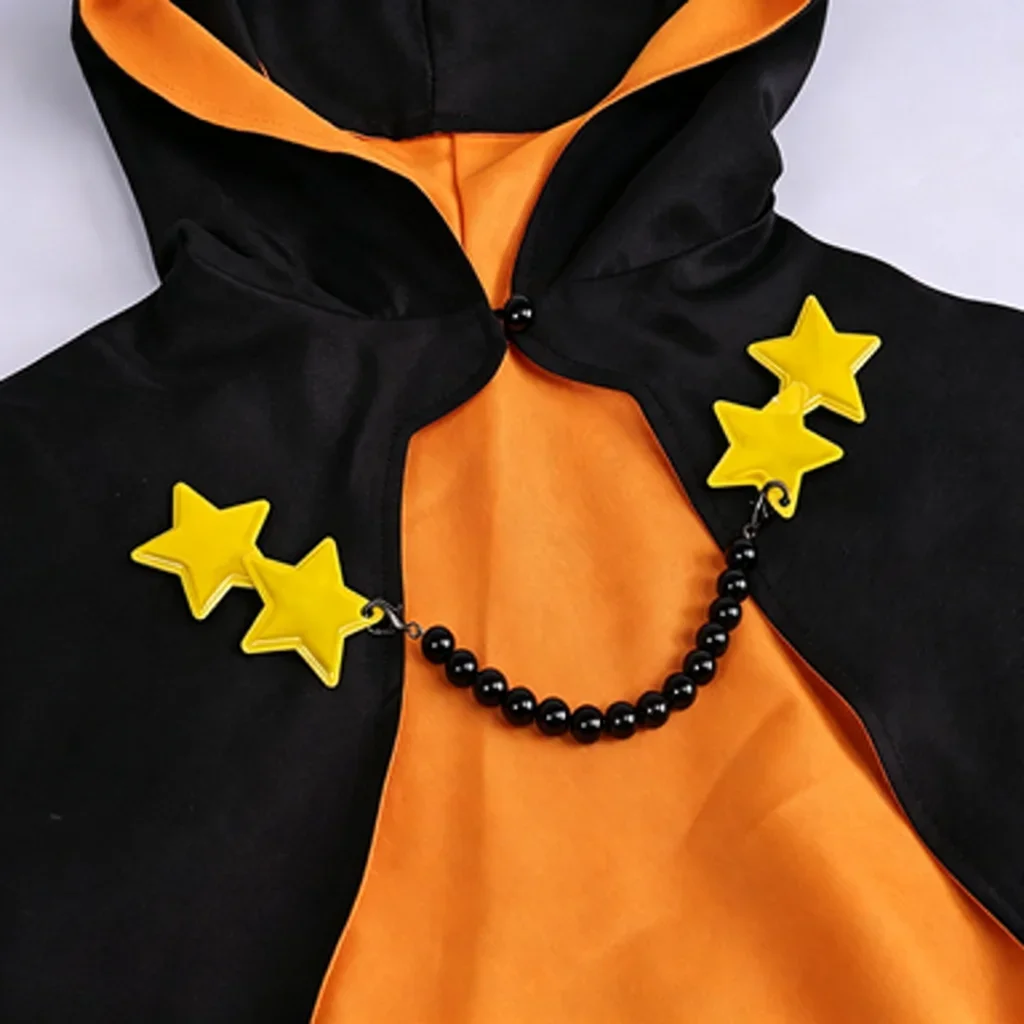 Re Zero Shaula Cosplay Black Orange Hooded Cloak Crop Top Shorts Gloves Socks Necklace Belt Full Anime Halloween Cosplay Outfit - view 6