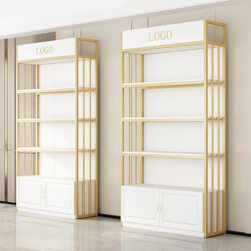 For Cosmetic Display Cabinet & Shelving Rack, Multi-Tier Showcase for Beauty Salon, Nail Shop & Hair Salon Organizer