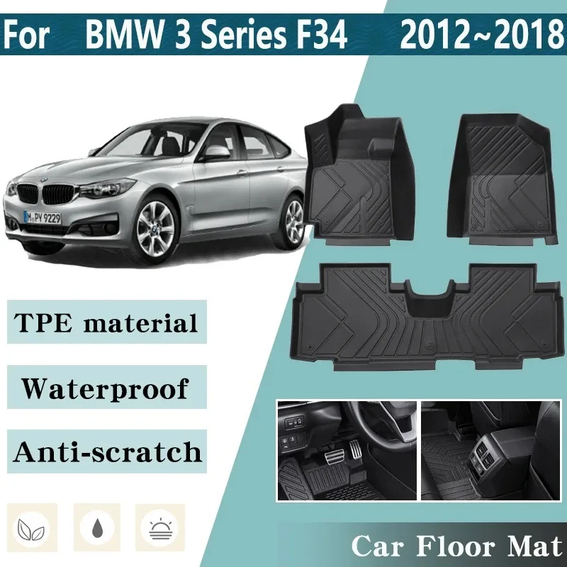 

LHD Car Floor Mats for BMW 3 Series Accessories F34 GT 2012~2018 Foot Waterproof Pad Custom Liner Mat Anti-dirt Pads Accessories