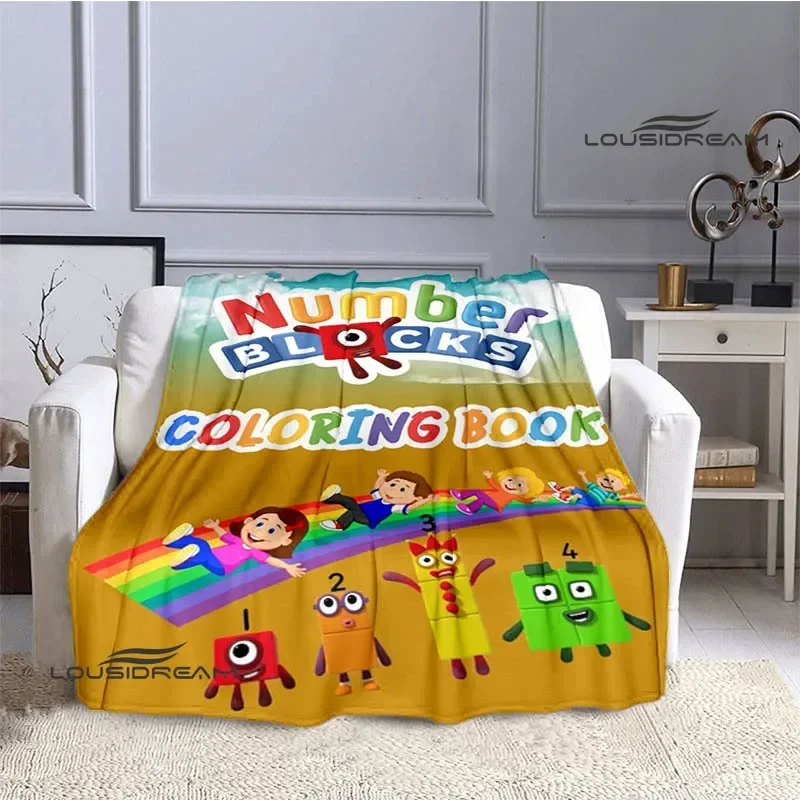 N-Number-Blocks cartoon Printed blanket Flannel Warm blankets Soft and comfortable blanket bed linings cubre cama Birthday Gift