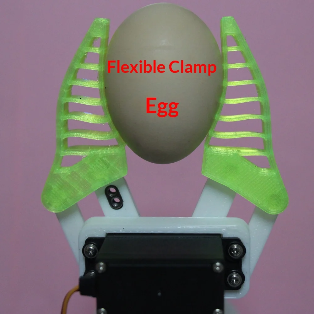 Flexible Soft Gripper for Robotic Arm, MG996R Servo Robot Claw, 3D Printed Maker Robotic Arm Gripper