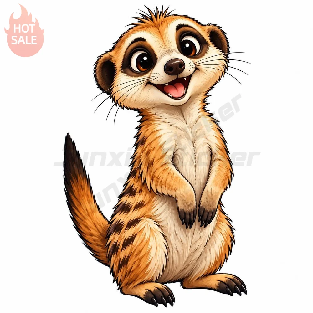 Charming Meerkat Funny Cartoon Cute Novelty Vinyl Sticker For Car Door And Window Waterproof UV Resistant Decal Car Styling