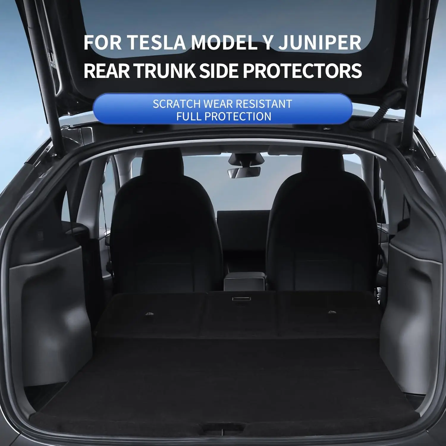 TPE Heckklappen-Seitenschutz für Tesla Model Y Juniper 2025-2026 Kratzfest Trittbeständig Wasserdicht Innenraum-Zubehör