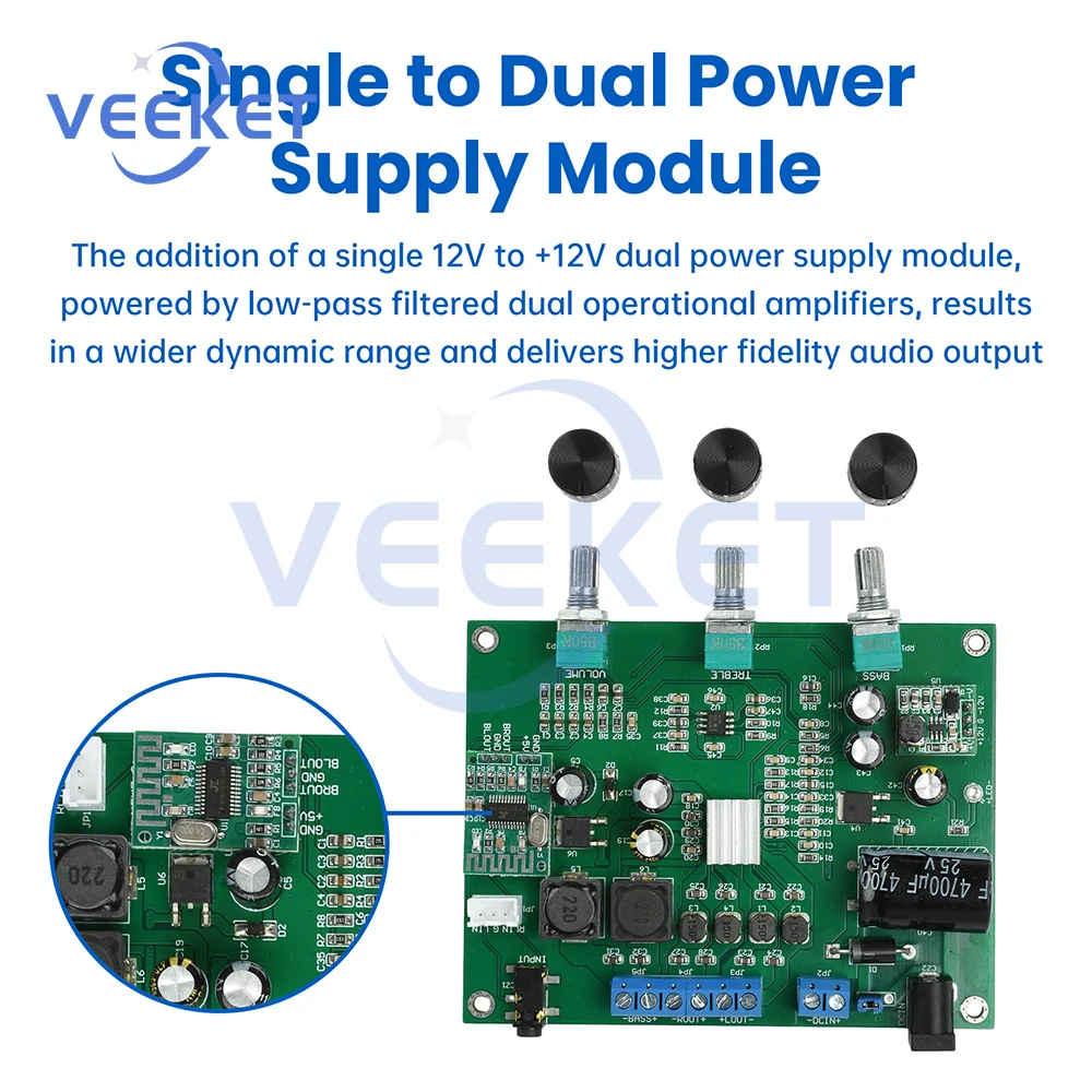 لوحة مضخم الصوت الرقمي بلوتوث 5.4 عالية الطاقة 2*15 واط + 30 واط وحدة مضخم الصوت لتضخيم الطاقة الصوتي #3
