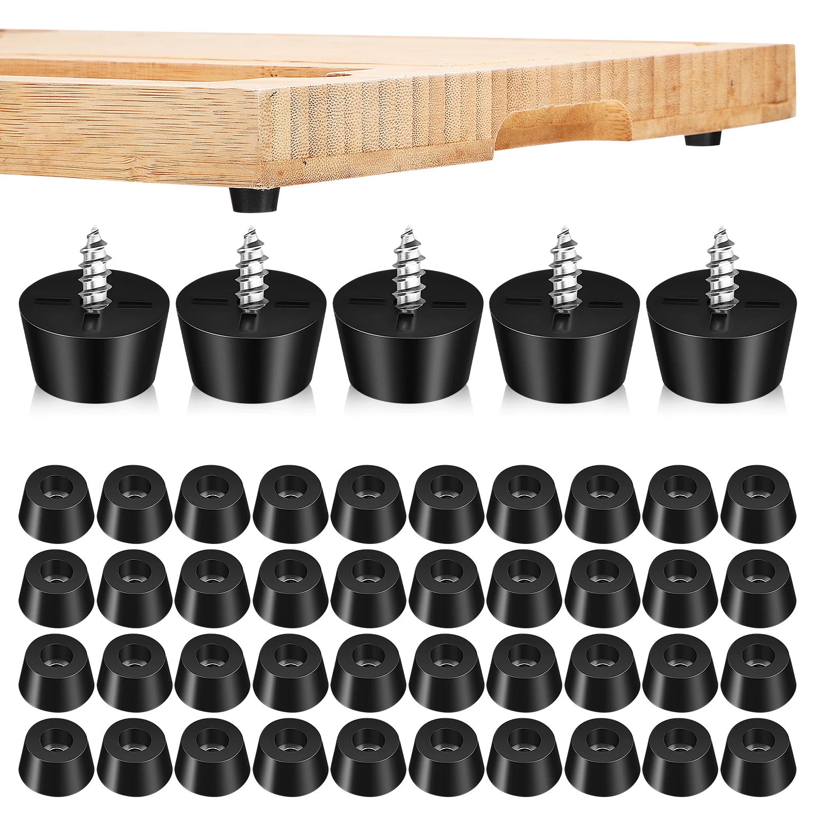

120 Sets Rubber 120 Screws 15x12x8mm Anti Slip Furniture Feet Plastic Chair Protectors Cutting Board Feet Long Lasting Versatile