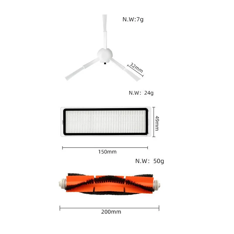 A99T For Xiaomi 1C 1T 2C STYTJ01ZHM SKV4093GL For Dreame F9 Vacuum Finder Spare Parts Accessories Main Side Brush Mop Filters