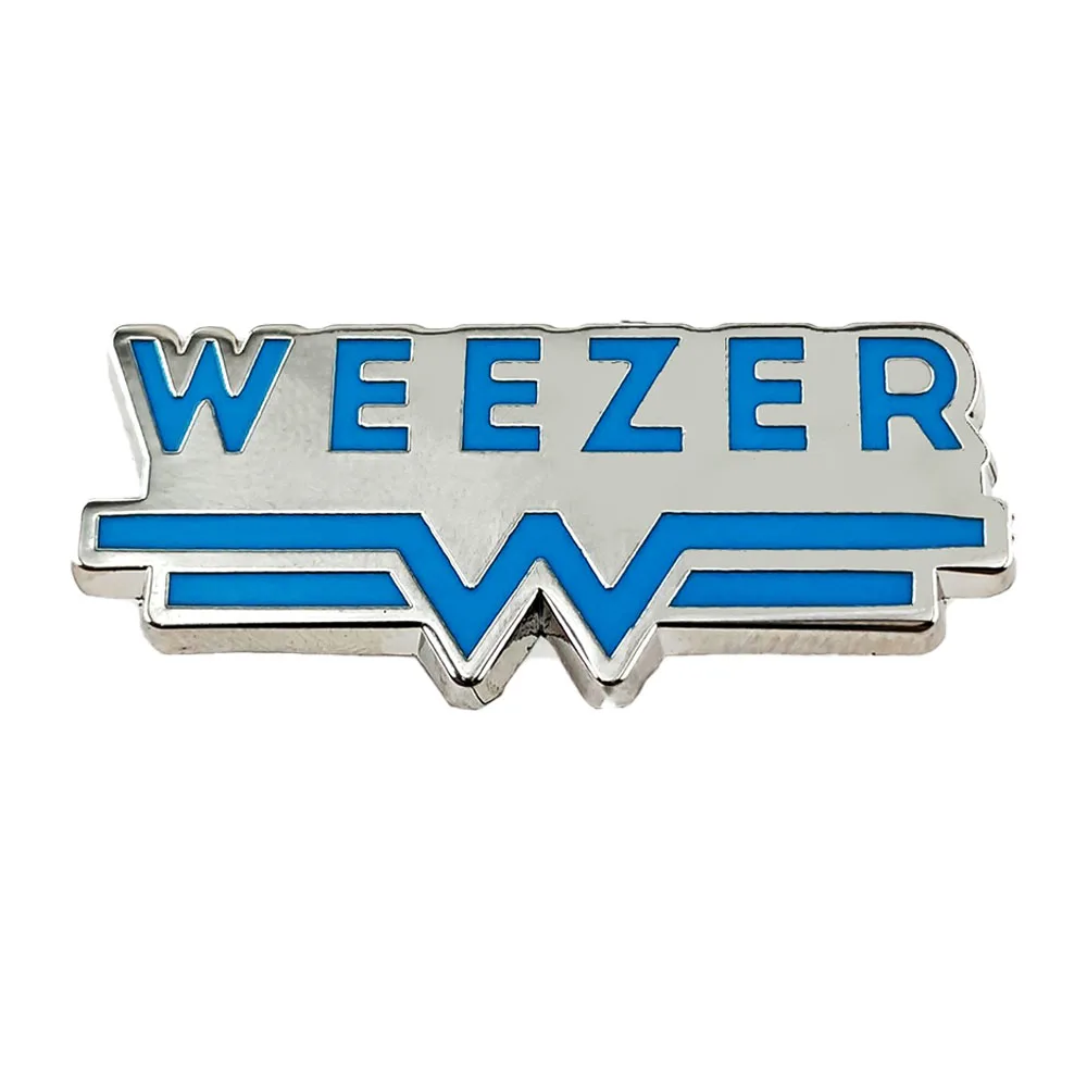 Weezer Rockband-Logo-Brosche, europäisch-amerikanischer Punk-Stil, Metallabzeichen, klassische Band-Metallnadel, Sammlerstück für Musikfans. – Detail 1