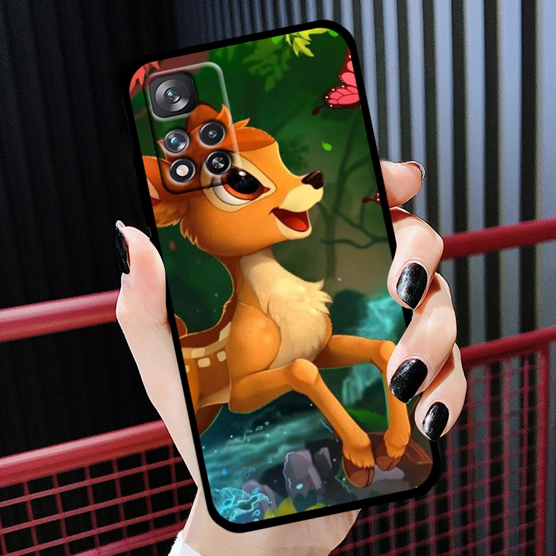 Bambi Disney Anime For Xiaomi Redmi Note 13 12 11 11T 11S 10 10T 9 8 7 6 5  Pro Plus 5G 4G Silicone Black Phone Case Coque Capa