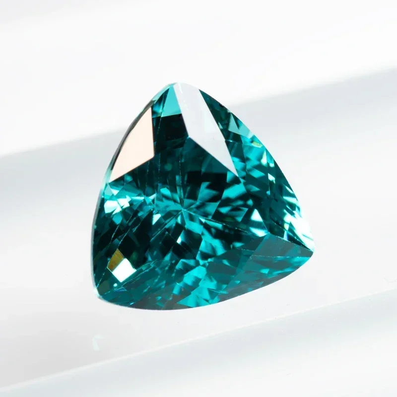 Lab Grown Paraiba Fat Triangle Shap VVS1 Gemstone for DIY Charms Advanced Jewelry Making Materials Selectable AGL Certificate