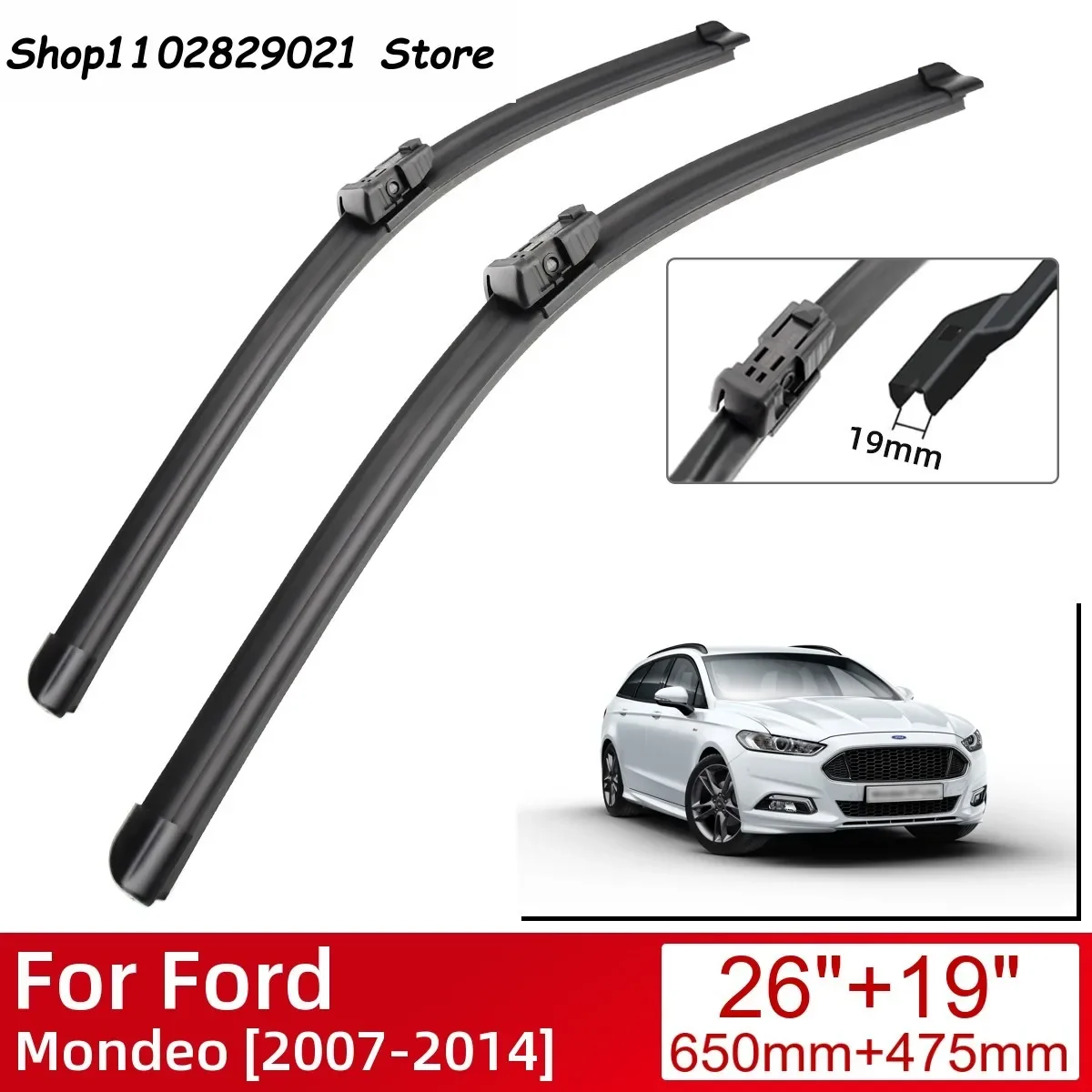 

For Ford Mondeo 2007-2014 Car Accessories Front Windscreen Wiper Blade Brushes Wipers 2014 2013 2012 2011 2010