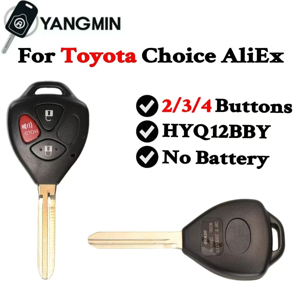 

YANGMIN Remote Key Shell For Toyota Camry Avalon Corolla Matrix RAV4 Venza Yaris Replacement Case TOY43/TOY47 2/3/4Buttons