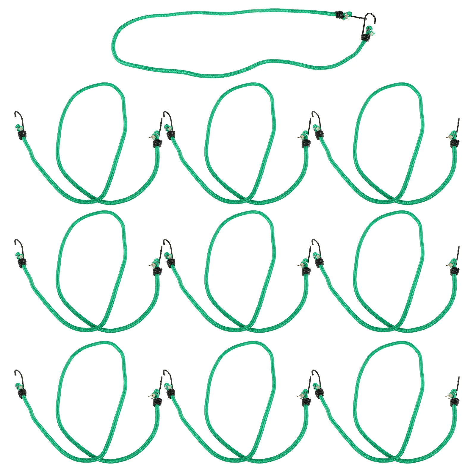

10PCS 8mm Green Bungee Cords Heavy Duty Elastic Ropes Camping Luggage Fixing Outdoor Travel Clothesline High Elasticity