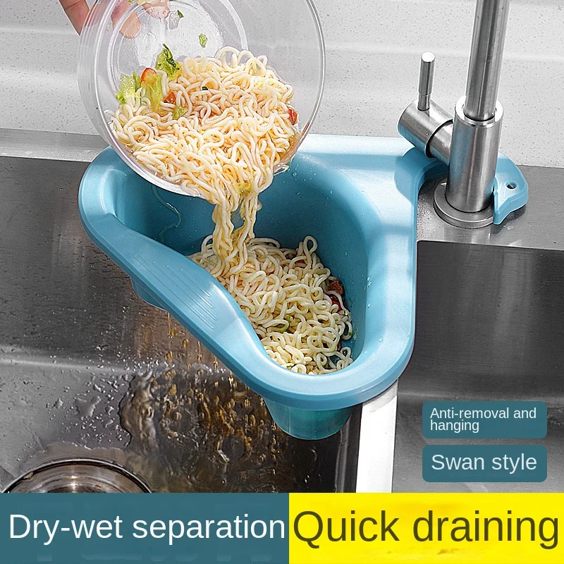 Swan Drain Basket General Fruit and Vegetable Basket Shelf Strainer Sink Kitchen Leftover Sink Multifunctional Drain Basket