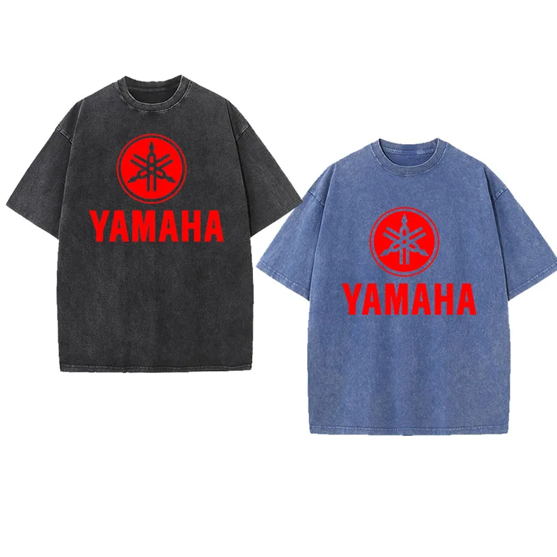 Yamaha Logo Printed T-shirt for Men and Women, Pure Cotton Sweat-absorbing and Quick-drying Cycling T-shirt, Yamaha Off-road