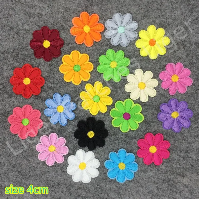 Fast Shipping 10 Pcs Colorful Sunflowers Embroidered Patch Iron On Motif Applique Embroidery Patch DIY Accessory Fast Shipping